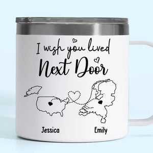 Les bons amis et les bonnes boissons rendent la vie meilleure - Gobelet personnalisé en acier inoxydable de 14 oz avec poignée - Cadeau pour meilleures amies, meilleures amies, sœurs