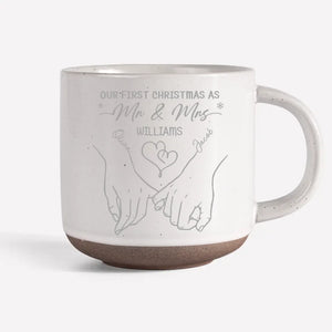 Our First Christmas - Couple Personalized Custom Pottery Mug - Christmas Gift For Husband Wife, Anniversary, First Christmas