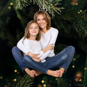 Accrochez cette décoration photo personnalisée et souvenez-vous de tous les bons moments - Décoration personnalisée pour la famille - Forme personnalisée en acrylique - Cadeau de Noël pour maman