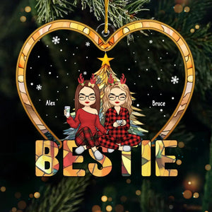 Les meilleures amies rendent les fêtes plus lumineuses ! Décoration personnalisée en acrylique pour les meilleures amies, les meilleures amies et les sœurs. Cadeau de Noël pour les meilleures amies, les meilleures amies et les sœurs.