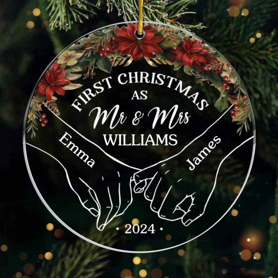 Deux cœurs, un Noël spécial - Ornement personnalisé pour couple - Forme personnalisée en acrylique - Cadeau de Noël pour mari et femme, anniversaire, premier Noël