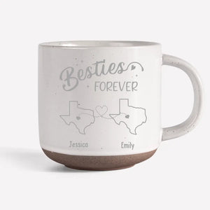 Aucune distance ne peut affaiblir notre lien - Mug en poterie personnalisé Bestie - Cadeau pour meilleures amies, meilleures amies, sœurs
