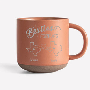 Aucune distance ne peut affaiblir notre lien - Mug en poterie personnalisé Bestie - Cadeau pour meilleures amies, meilleures amies, sœurs