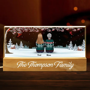 La maison est là où se trouvent les biscuits et les cadeaux de Noël - Veilleuse LED 3D personnalisée en acrylique avec lettres - Cadeau de Noël pour les membres de la famille