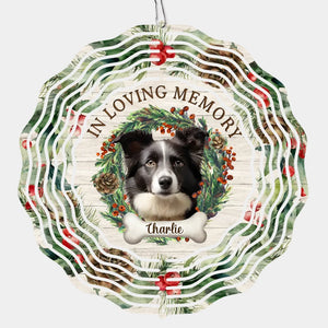 Photo personnalisée « Que les vents du ciel soufflent doucement » – Tourne-vent personnalisé commémoratif – Cadeau de condoléances, cadeau de Noël pour les propriétaires d'animaux et les amoureux des animaux