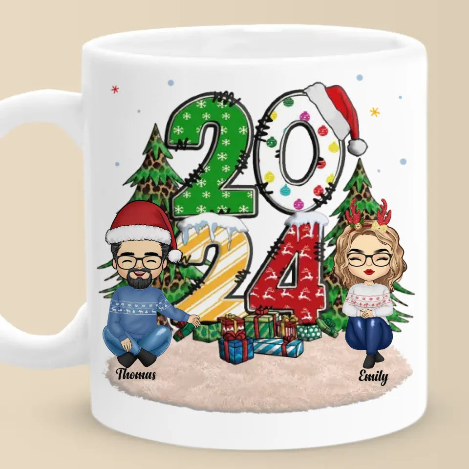 La joie de Noël commence en famille - Mug personnalisé pour la famille - Cadeau de Noël pour les membres de la famille