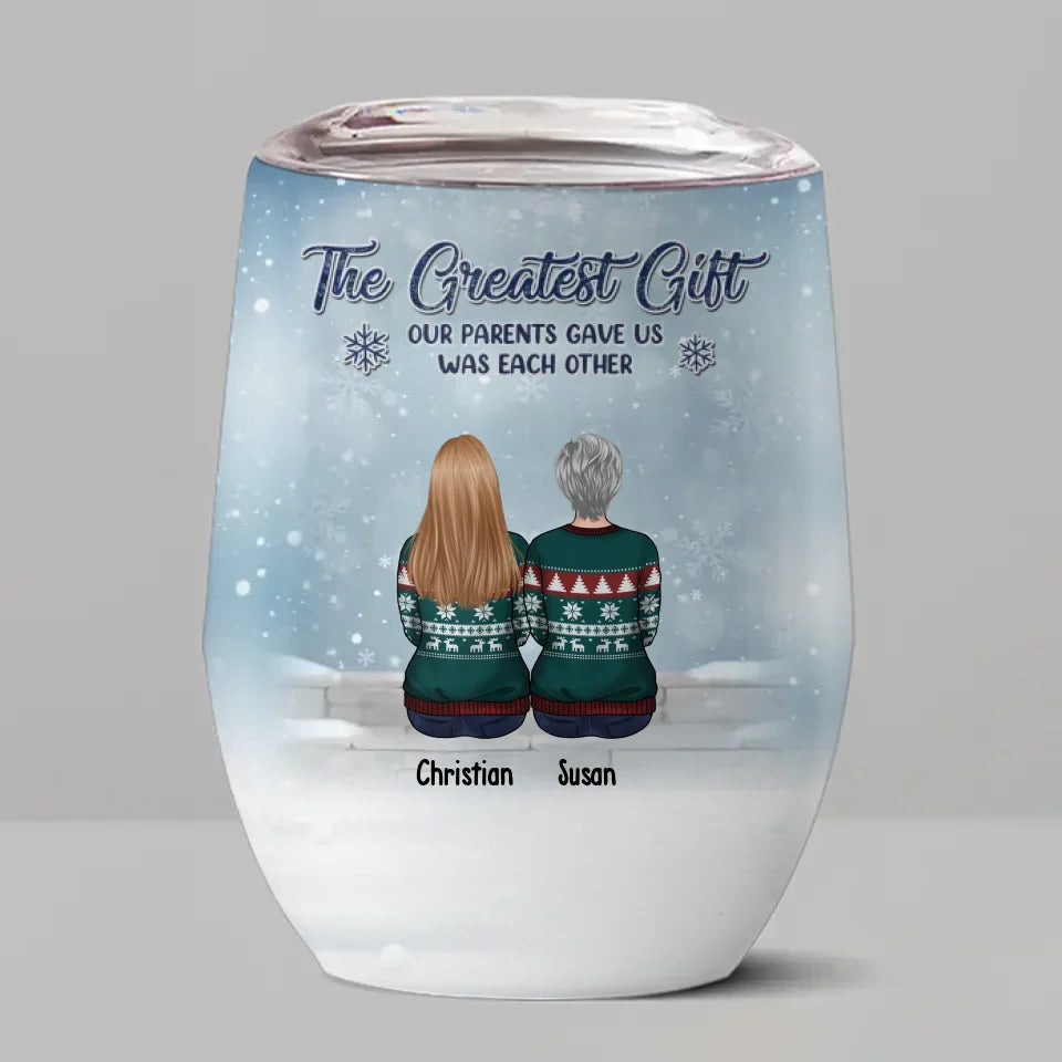 Chaque boisson est un rappel de notre lien familial fort - Verre à vin personnalisé pour la famille - Cadeau de Noël pour les membres de la famille, les frères et sœurs