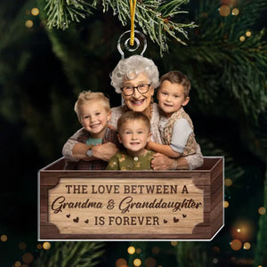 Photo personnalisée Nous créons les meilleurs souvenirs de vacances - Ornement personnalisé personnalisé pour la famille - Forme personnalisée en acrylique - Cadeau de Noël pour grand-mère, grand-père