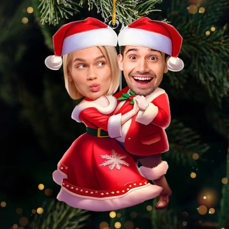 Photo personnalisée : Aimez le donneur plus que le cadeau - Ornement personnalisé pour couple - Forme personnalisée en acrylique - Cadeau de Noël pour mari et femme, anniversaire