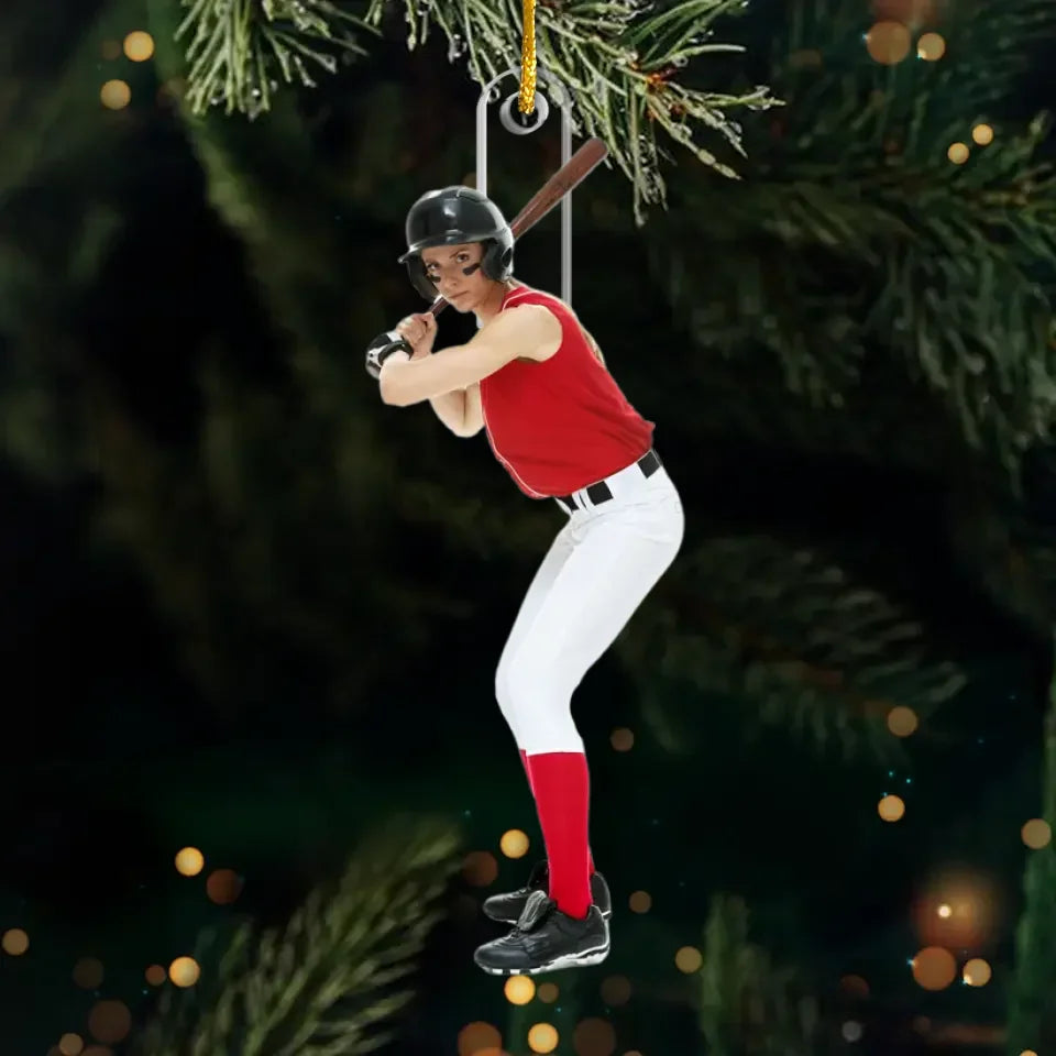 Photo personnalisée Trouvez votre grandeur - Ornement personnalisé personnalisé - Forme personnalisée en acrylique - Cadeau de Noël pour les amateurs de sport, les joueurs de sport