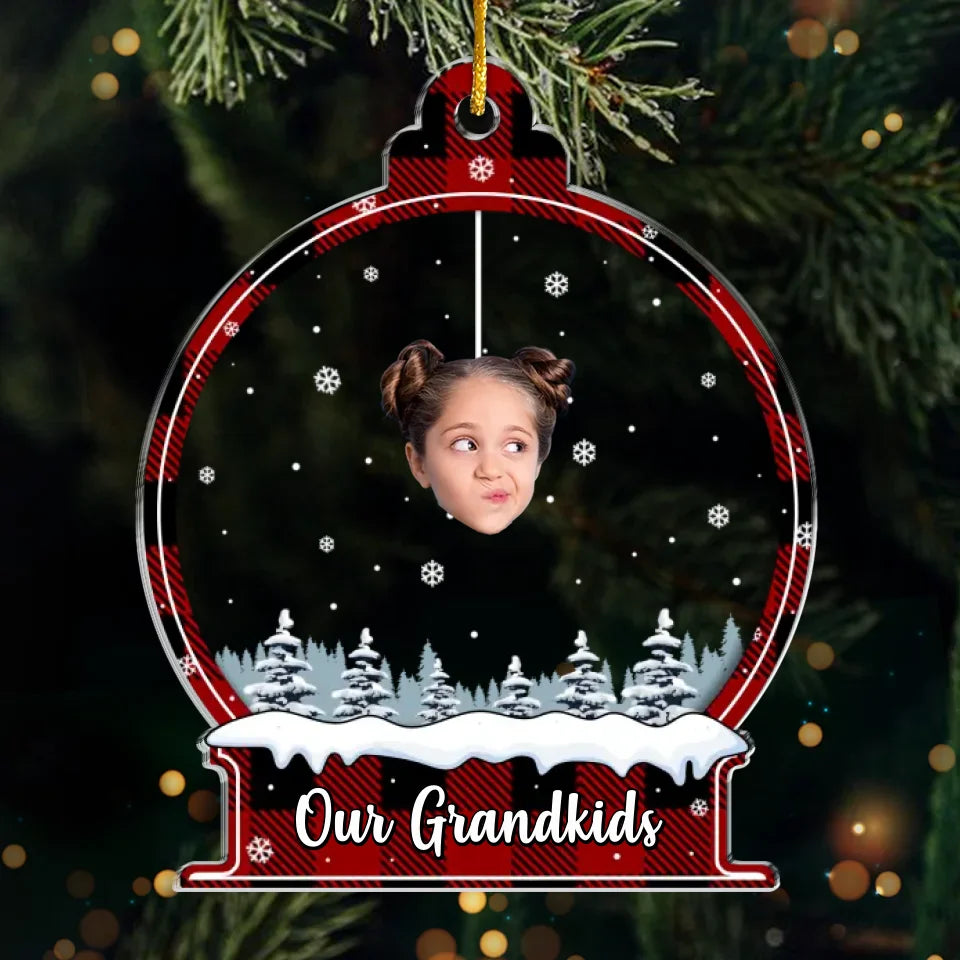 Photo personnalisée : un doux rappel de l'amour entre grands-parents et petits-enfants - Ornement personnalisé familial - Forme personnalisée en acrylique - Cadeau de Noël pour grand-mère, grand-père, petit-enfant