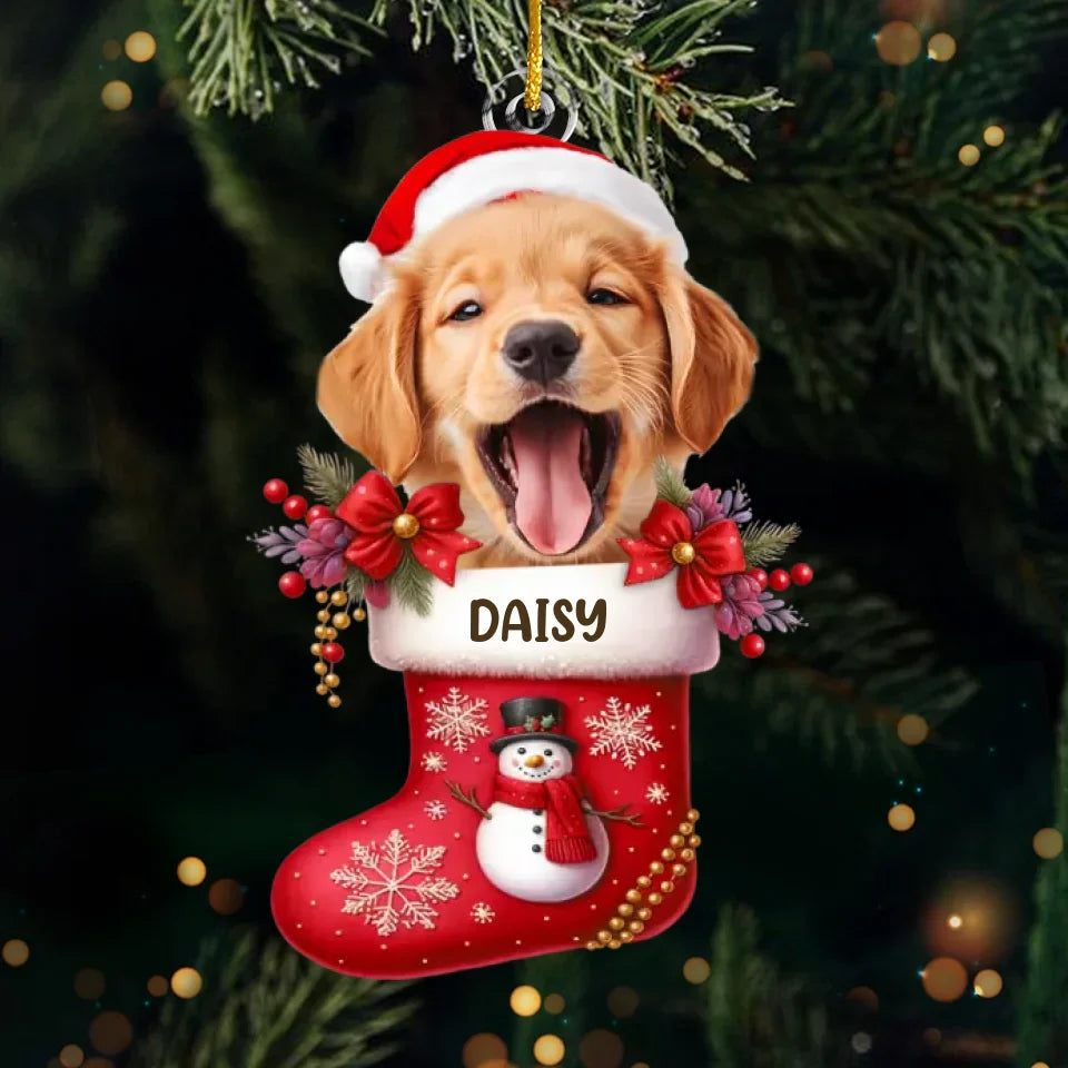 Photo personnalisée : le meilleur cadeau sous le sapin : mon adorable bébé en fourrure - Décoration personnalisée pour chien et chat - Forme personnalisée en acrylique - Cadeau de Noël pour les propriétaires et les amoureux des animaux