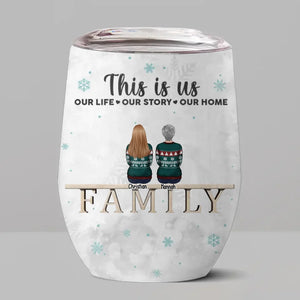 Noël est le moment de toucher chaque cœur avec amour et attention - Verre à vin personnalisé pour la famille - Cadeau de Noël pour les membres de la famille, les frères et sœurs