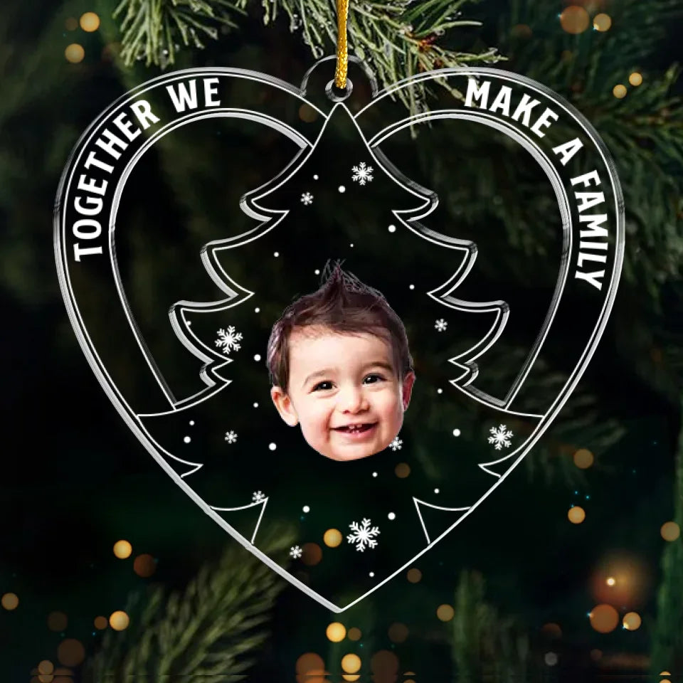 Photo personnalisée « Le meilleur moment de Noël est d'être ensemble » - Ornement personnalisé pour la famille - Forme personnalisée en acrylique - Cadeau de Noël pour les membres de la famille