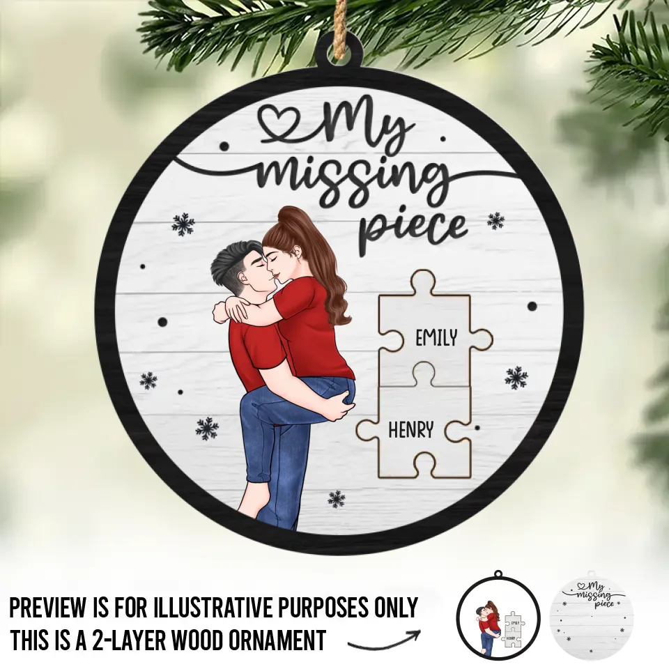 Tu remplis mon cœur – Décoration de Noël personnalisée en bois à 2 couches pour couple – Cadeau de Noël pour mari et femme, anniversaire