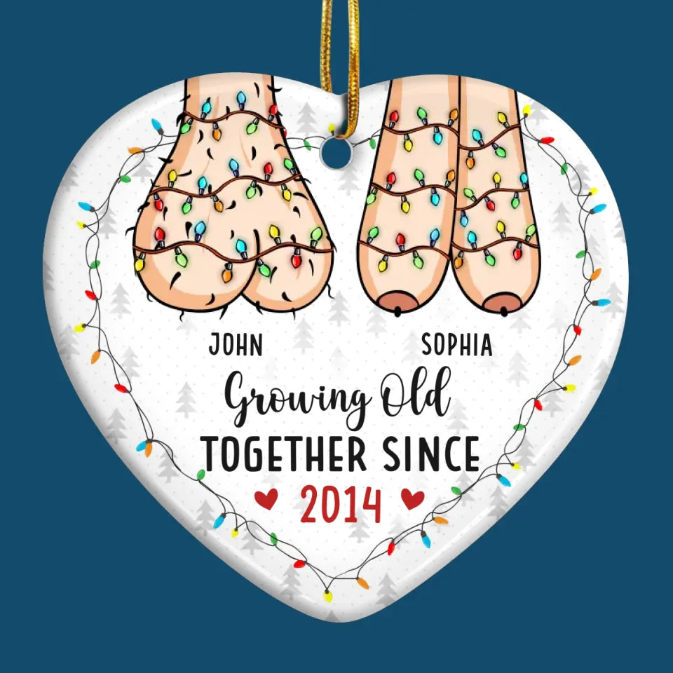Je rêve de vieillir avec toi - Ornement personnalisé pour couple - En forme de cœur en céramique - Cadeau de Noël pour mari et femme, anniversaire