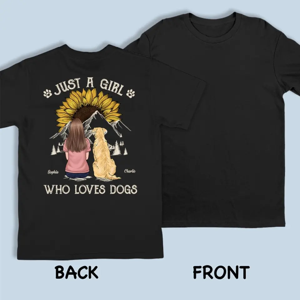 Juste un homme qui aime les animaux - T-shirt unisexe personnalisé avec imprimé au dos pour chien et chat - Cadeau pour les propriétaires et les amoureux des animaux