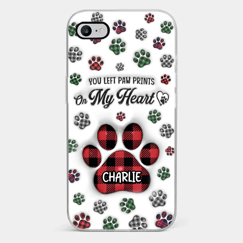 À la mémoire de nos amis à quatre pattes - Coque de téléphone transparente personnalisée avec effet gonflé en 3D - Cadeau de condoléances, cadeau de Noël pour les propriétaires d'animaux et les amoureux des animaux