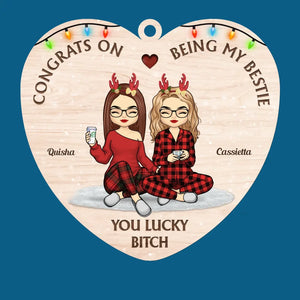 Félicitations pour être devenues mes meilleures amies ! Décoration personnalisée pour meilleure amie ! En bois, en forme personnalisée ! Cadeau de Noël pour meilleures amies, meilleures amies, sœurs