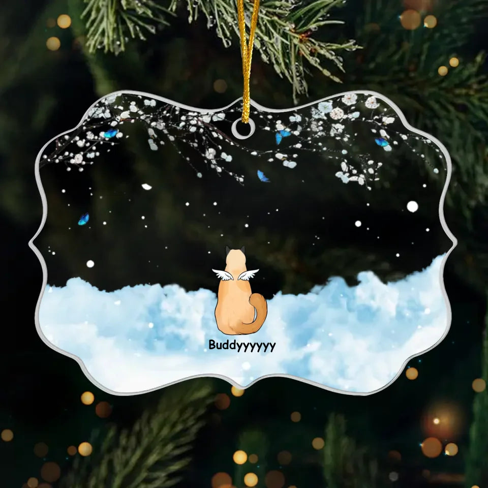 Pour toujours dans mon cœur - Ornement commémoratif personnalisé - Forme Benelux en acrylique - Cadeau de Noël, cadeau de condoléances pour les propriétaires d'animaux et les amoureux des animaux