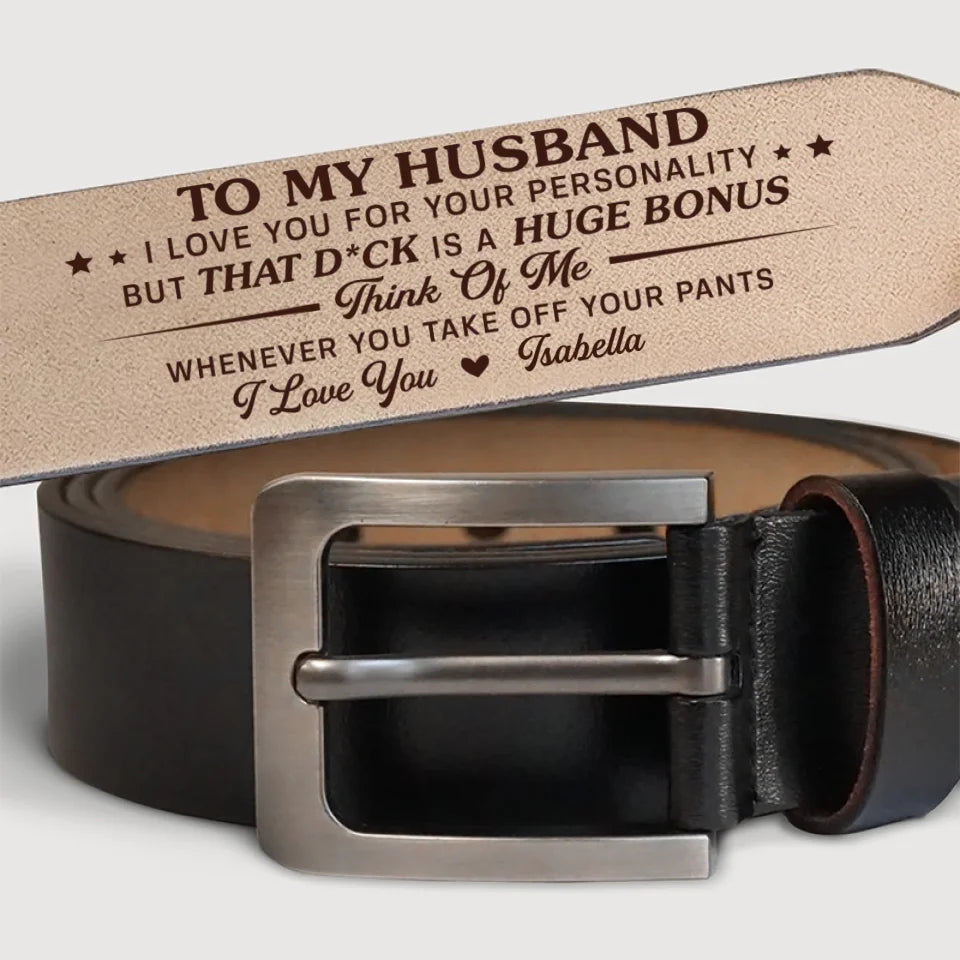 À mon mari, je t'aime - Ceinture en cuir gravée personnalisée pour couple - Cadeau pour mari, anniversaire