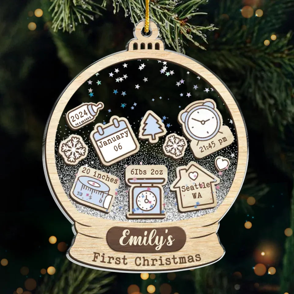 Petits orteils, petites mains, de grands projets pour Noël ! - Décoration familiale personnalisée en acrylique, forme personnalisée - Cadeau de Noël pour bébé, nouveau-né, premier Noël