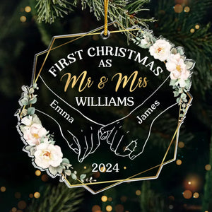 Tu es mon Noël passé, présent et futur - Ornement personnalisé pour couple - Forme personnalisée en acrylique - Cadeau de Noël pour mari et femme, anniversaire, premier Noël