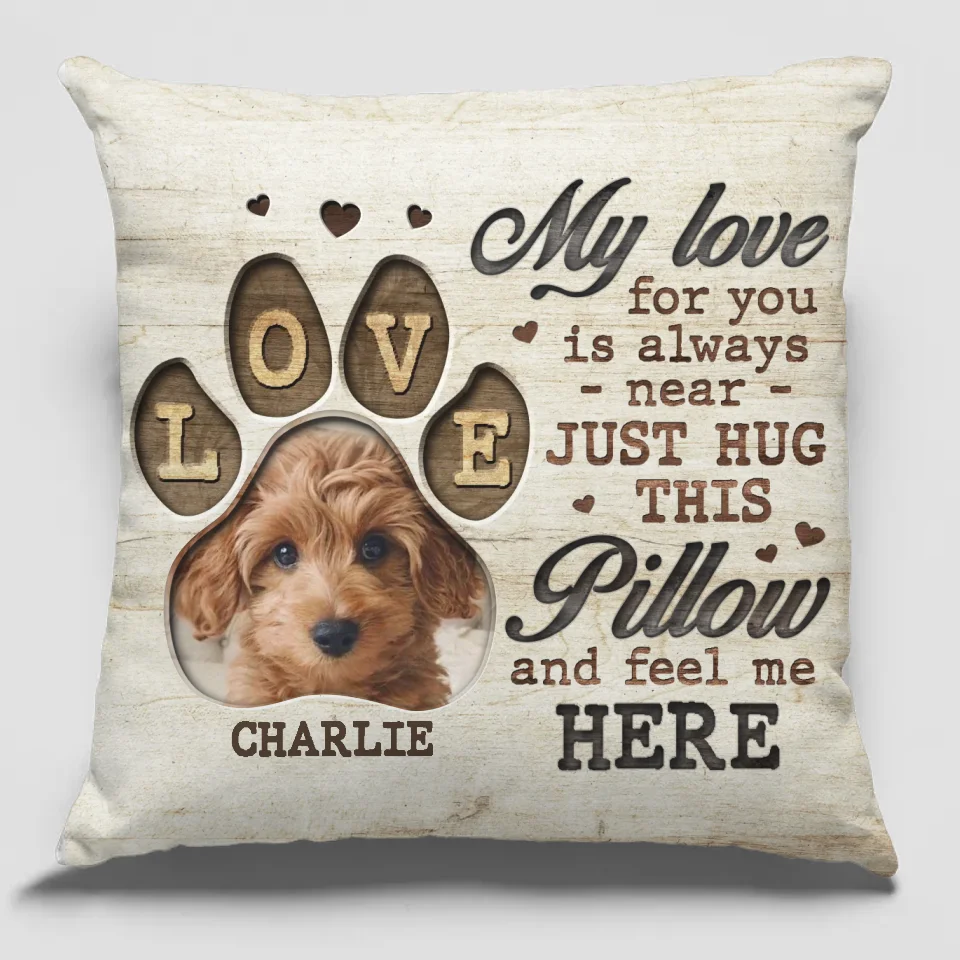 Oreiller photo personnalisé avec inscription « Je suis là » - Oreiller personnalisé commémoratif - Nouveauté, cadeau de condoléances, cadeau pour les propriétaires d'animaux, amoureux des animaux AMZ