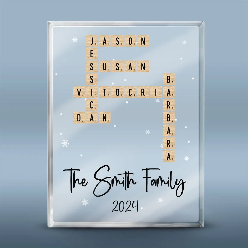 La famille signifie que personne n'est laissé pour compte ou oublié - Plaque rectangulaire en acrylique personnalisée pour la famille - Cadeau pour les membres de la famille