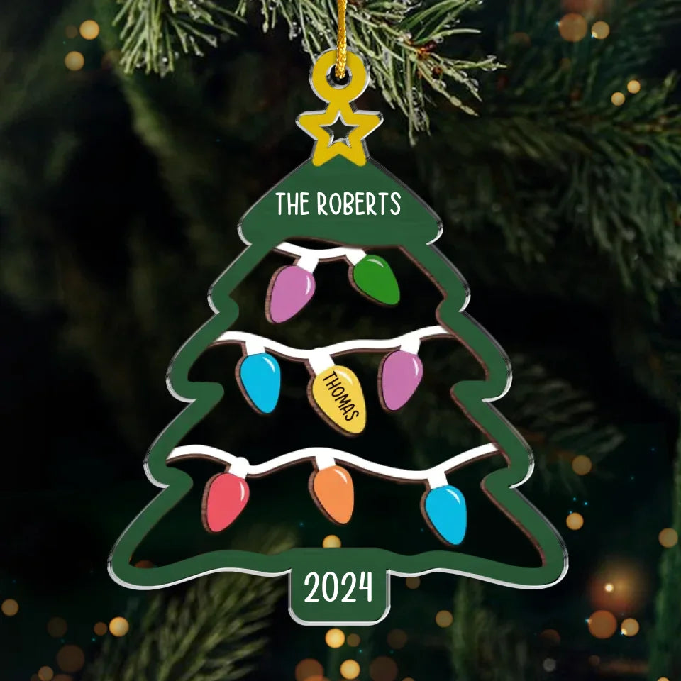 L'amour d'une famille est un cadeau qui dure - Décoration personnalisée pour la famille - Forme personnalisée en acrylique - Cadeau de Noël pour les membres de la famille