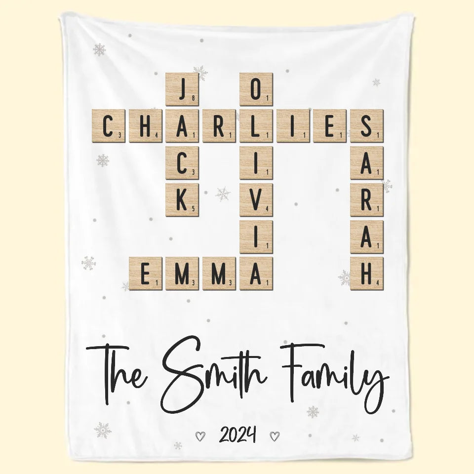 Noël, un moment de partage et d'amour en famille - Couverture personnalisée pour la famille - Cadeau de Noël pour les membres de la famille