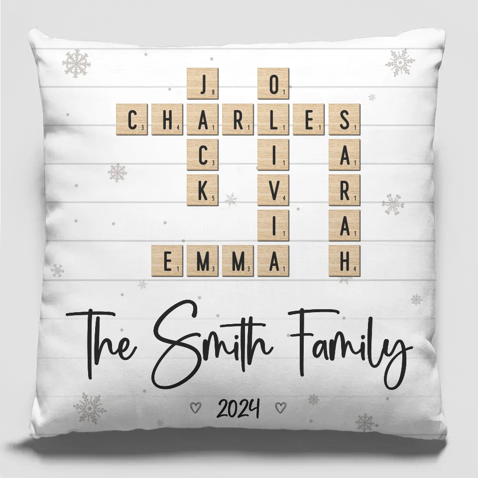 Trouver la force dans les liens familiaux - Coussin personnalisé pour la famille - Cadeau de Noël pour les membres de la famille