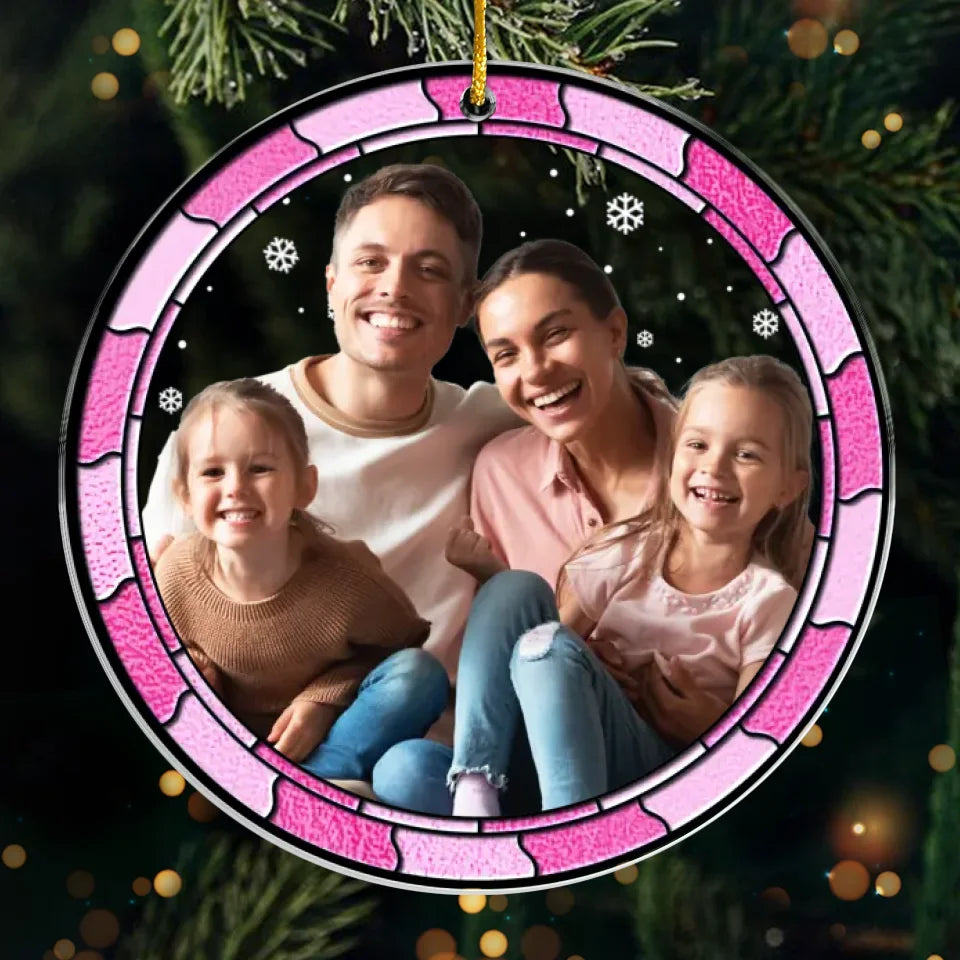 Photo personnalisée : Noël est mieux passé en famille - Décoration personnalisée pour la famille - Forme personnalisée en acrylique - Cadeau de Noël pour les membres de la famille