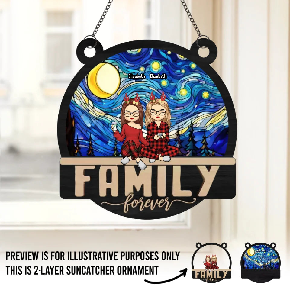 Nos rires sont sans limites - Attrape-soleil personnalisé pour fenêtre - Cadeau de Noël pour les membres de la famille