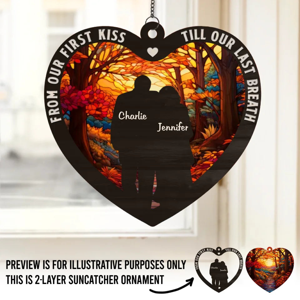 Toi et moi, c'est une chose éternelle - Attrape-soleil personnalisé pour fenêtre - Cadeau pour mari et femme, anniversaire