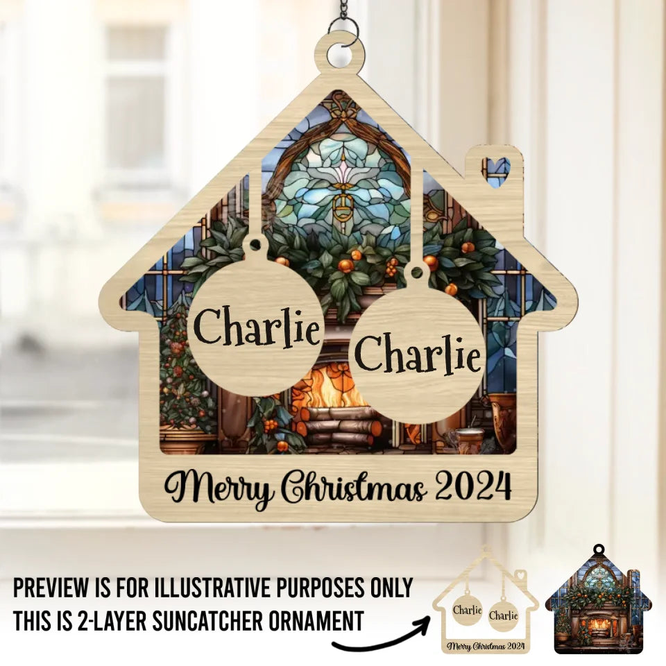 L'amour grandit mieux dans les petits moments passés ensemble - Attrape-soleil personnalisé pour fenêtre - Cadeau de Noël pour les membres de la famille