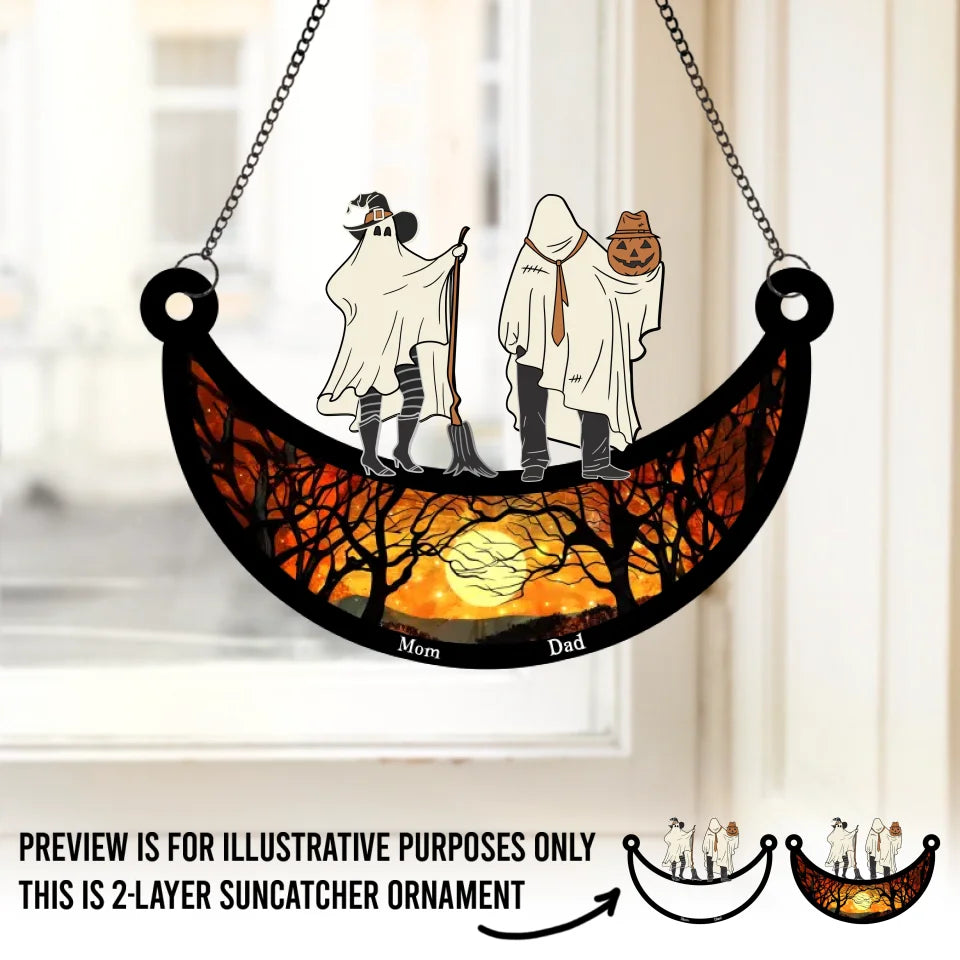 La saison des fantômes est arrivée ! Attrape-soleil personnalisé pour fenêtre ! Cadeau d'Halloween pour les membres de la famille
