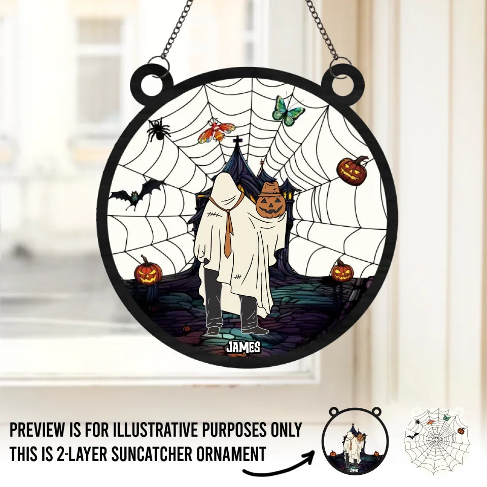 Je vous souhaite une nuit envoûtante - Attrape-soleil personnalisé pour fenêtre - Cadeau d'Halloween pour les membres de la famille