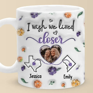 Les vrais amis ne se séparent jamais - Mug personnalisé 3D à effet gonflé - Cadeau de Noël pour les meilleures amies, BFF, sœurs