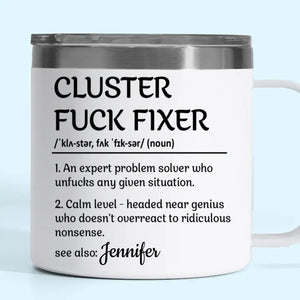 J'apprécie les efforts que vous mettez dans votre travail - Gobelet personnalisé en acier inoxydable de 14 oz avec poignée pour collègue - Cadeau pour collègues, amis de travail, collègues