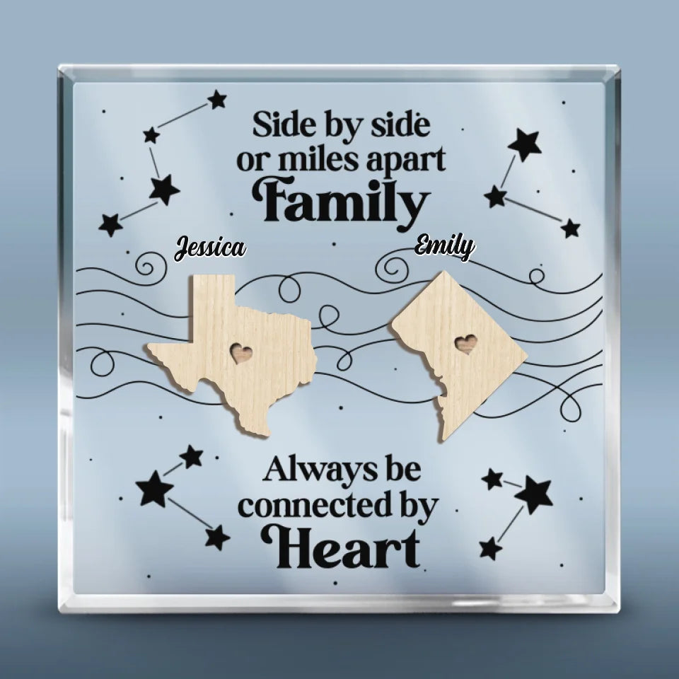 Ensemble, nous écrivons les plus belles histoires de nos vies - Plaque acrylique carrée personnalisée pour la famille - Cadeau pour les membres de la famille