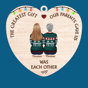 Les frères et sœurs sont le plus beau cadeau que le Père Noël puisse offrir - Décoration familiale personnalisée - Bois en forme personnalisée - Cadeau de Noël pour les membres de la famille, les frères et sœurs