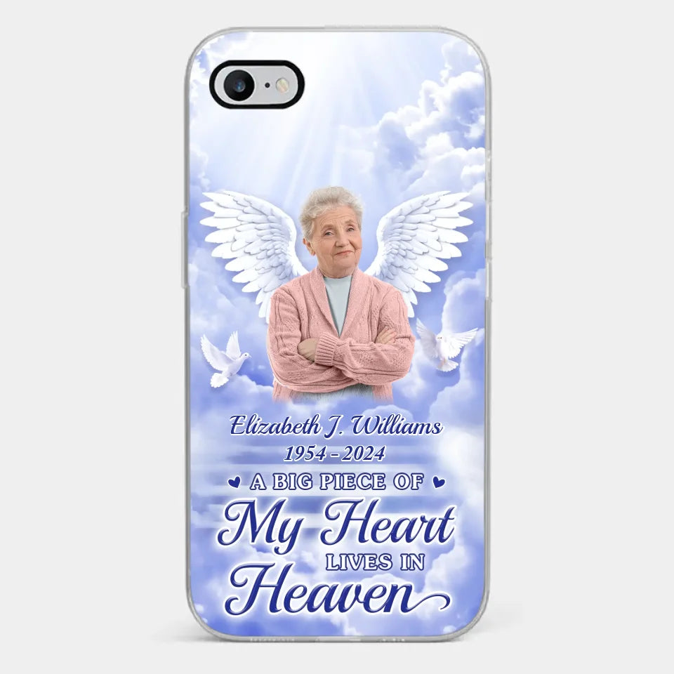Photo personnalisée pour que nous vivions dans nos cœurs - Étui de téléphone transparent personnalisé commémoratif - Cadeau de condoléances pour les membres de la famille
