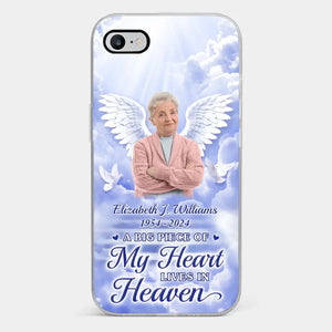Photo personnalisée pour que nous vivions dans nos cœurs - Étui de téléphone transparent personnalisé commémoratif - Cadeau de condoléances pour les membres de la famille
