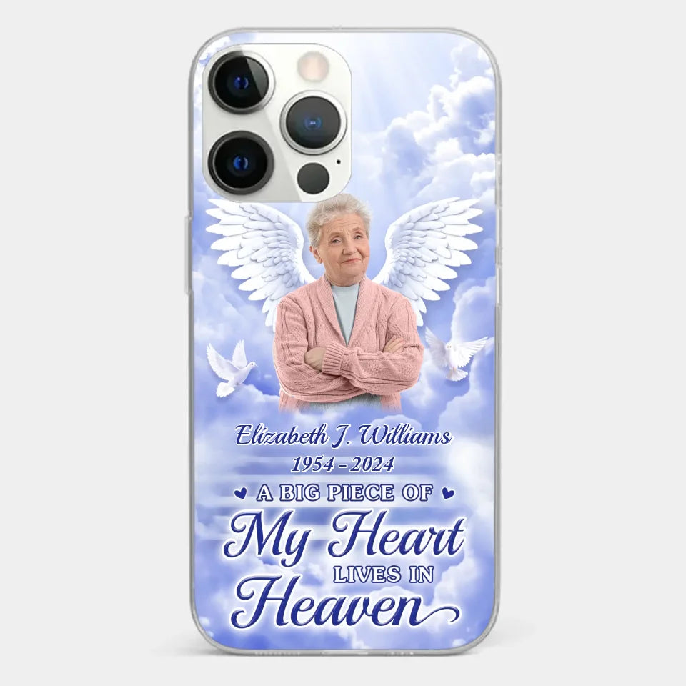 Photo personnalisée pour que nous vivions dans nos cœurs - Étui de téléphone transparent personnalisé commémoratif - Cadeau de condoléances pour les membres de la famille