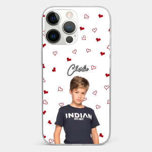 Photo personnalisée « Je t'aime tellement » - Coque de téléphone transparente personnalisée pour famille - Cadeau pour maman, grand-mère