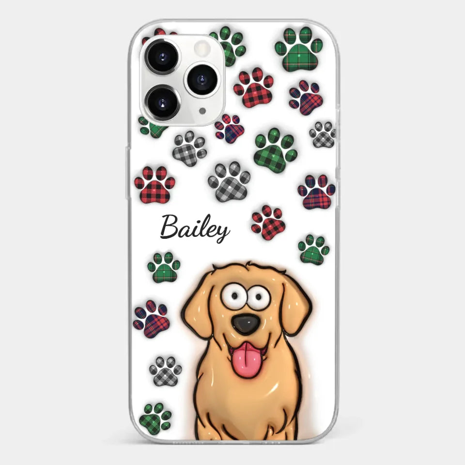 My Prints Follow Every Places You Go - Dog & Cat Personalized Custom 3D Inflated Effect Printed Clear Phone Case - Gift For Pet Owners, Pet Lovers