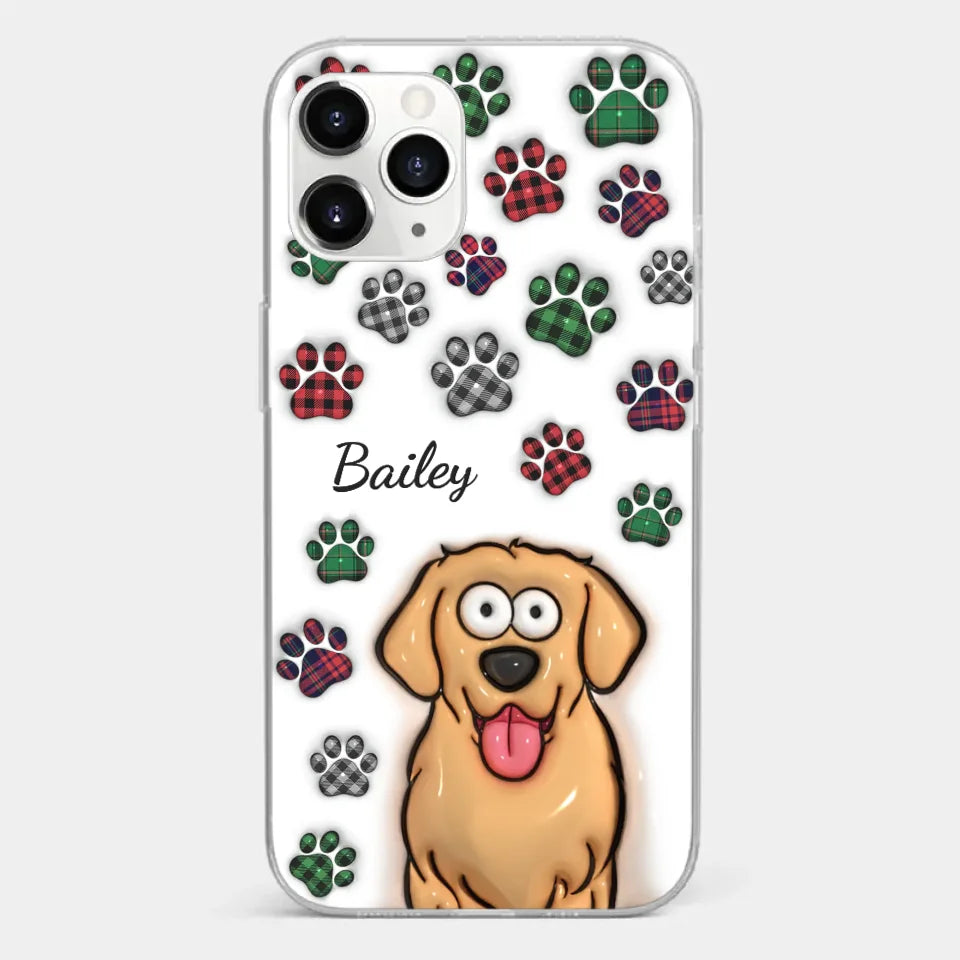 My Prints Follow Every Places You Go - Dog & Cat Personalized Custom 3D Inflated Effect Printed Clear Phone Case - Gift For Pet Owners, Pet Lovers