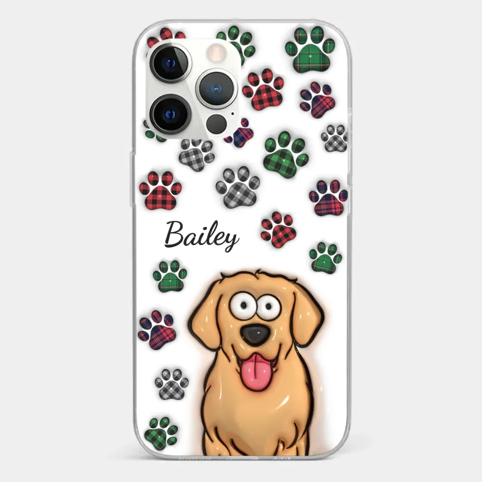 My Prints Follow Every Places You Go - Dog & Cat Personalized Custom 3D Inflated Effect Printed Clear Phone Case - Gift For Pet Owners, Pet Lovers