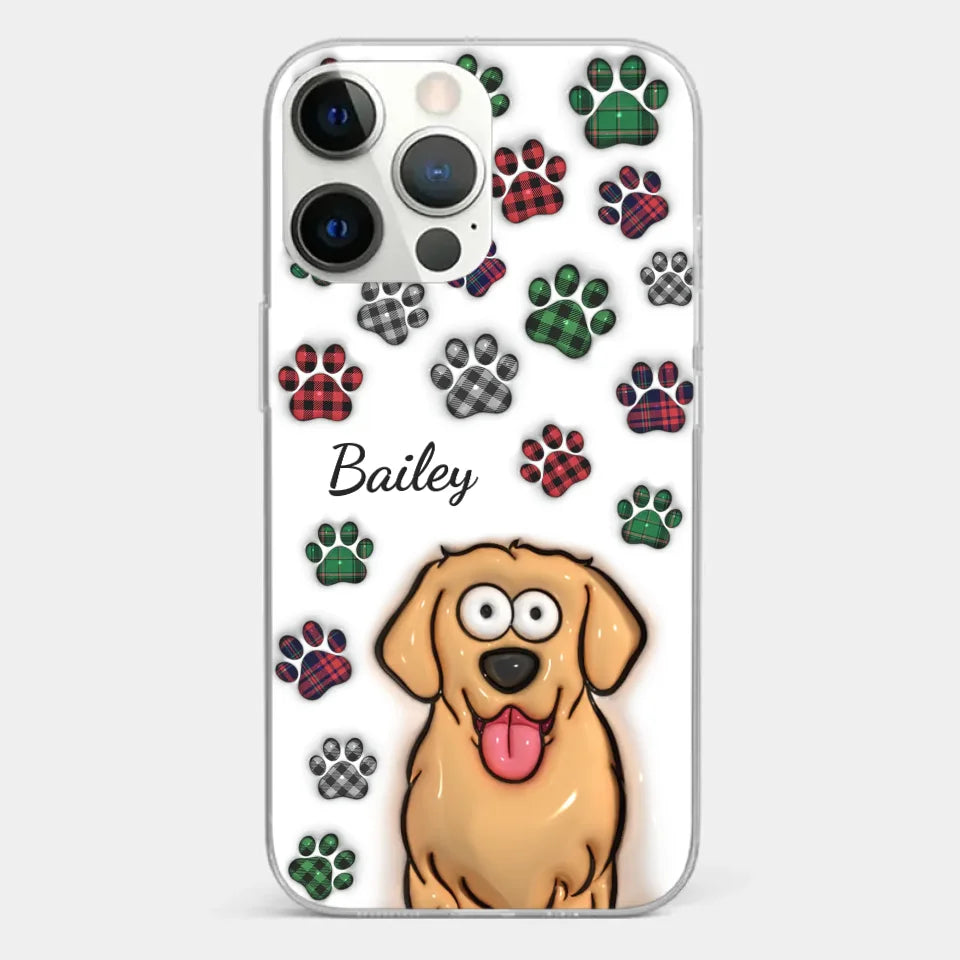 My Prints Follow Every Places You Go - Dog & Cat Personalized Custom 3D Inflated Effect Printed Clear Phone Case - Gift For Pet Owners, Pet Lovers